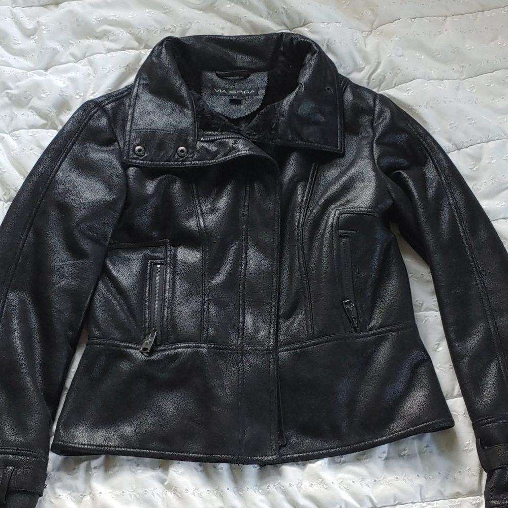 Black Faux leather Jacket